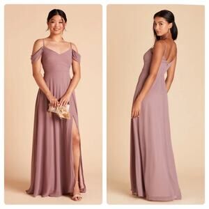 Birdy Grey Devin‎ Convertible Chiffon Maxi Bridesmaid Dress Dark Mauve Sz M NEW